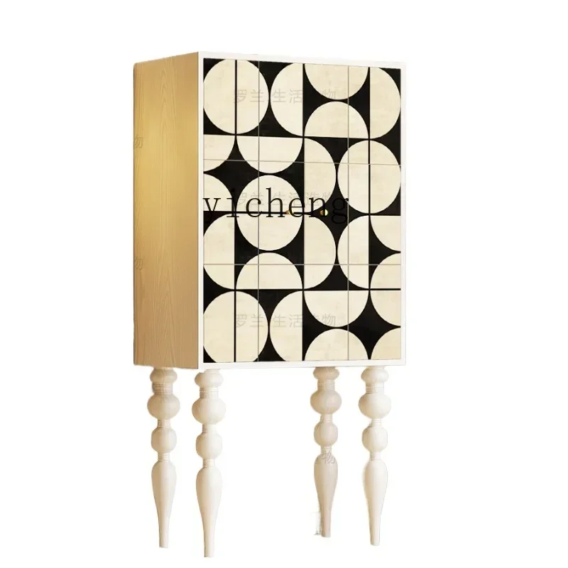 

XL opposite door tall cabinet bedroom solid wood chest cabinet living room entrance balcony locker