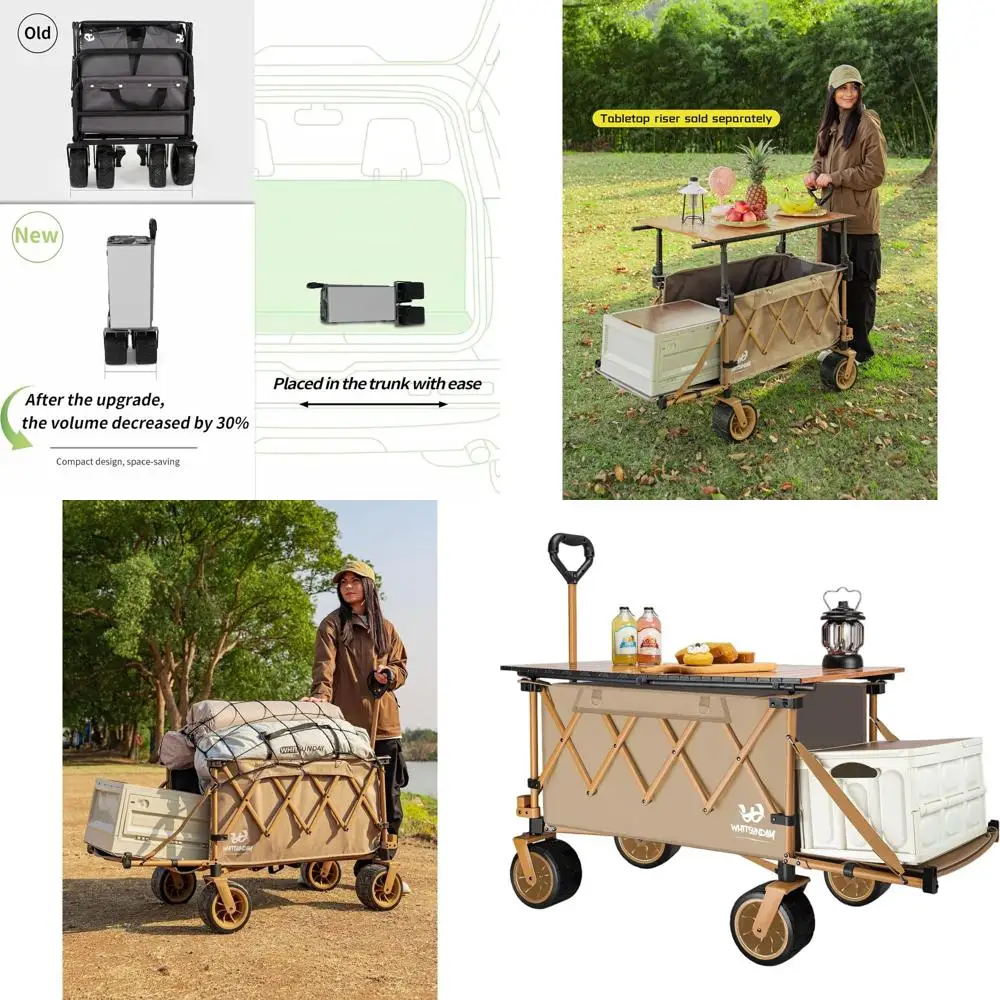 

Прочный вездеходный складной фургон со столом для пляжа, кемпинга и садоводства цвета хаки