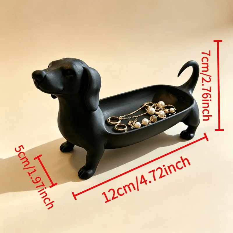 Mini bulldog dog jewelry storage tray, home dressing table entrance corner bedside table desktop decoration, gift for pet owners