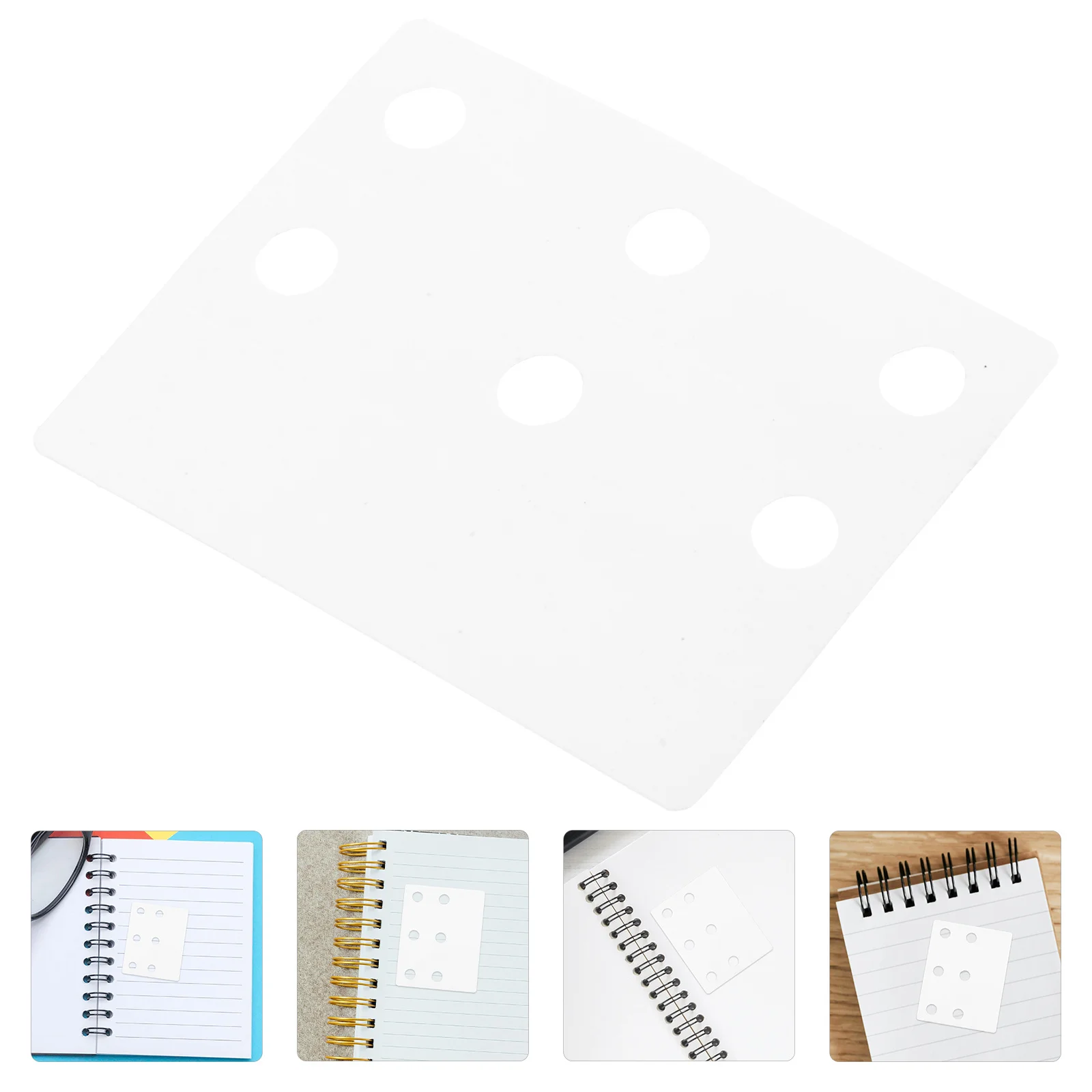 50 Uds pegatinas de refuerzo de agujeros protectores de página de mascotas autoadhesivos de 6 agujeros para la escuela hogar Oficina etiquetas reutilizables en blanco para