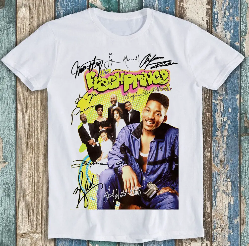 The Fresh Prince of Bel Air Signed Poster Famous Signature Tee T Shirt M1664 Casual O-Neck Tee Shirts Streetwear