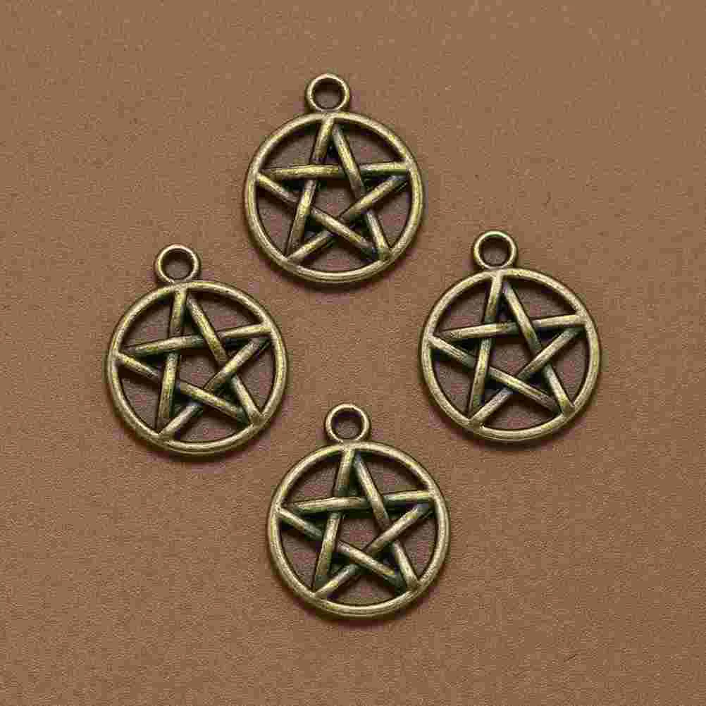 20pcs Round Alloy Hollow out Star Pendants Charms DIY Jewelry Making Accessory for Necklace Bracelet (Bronze)