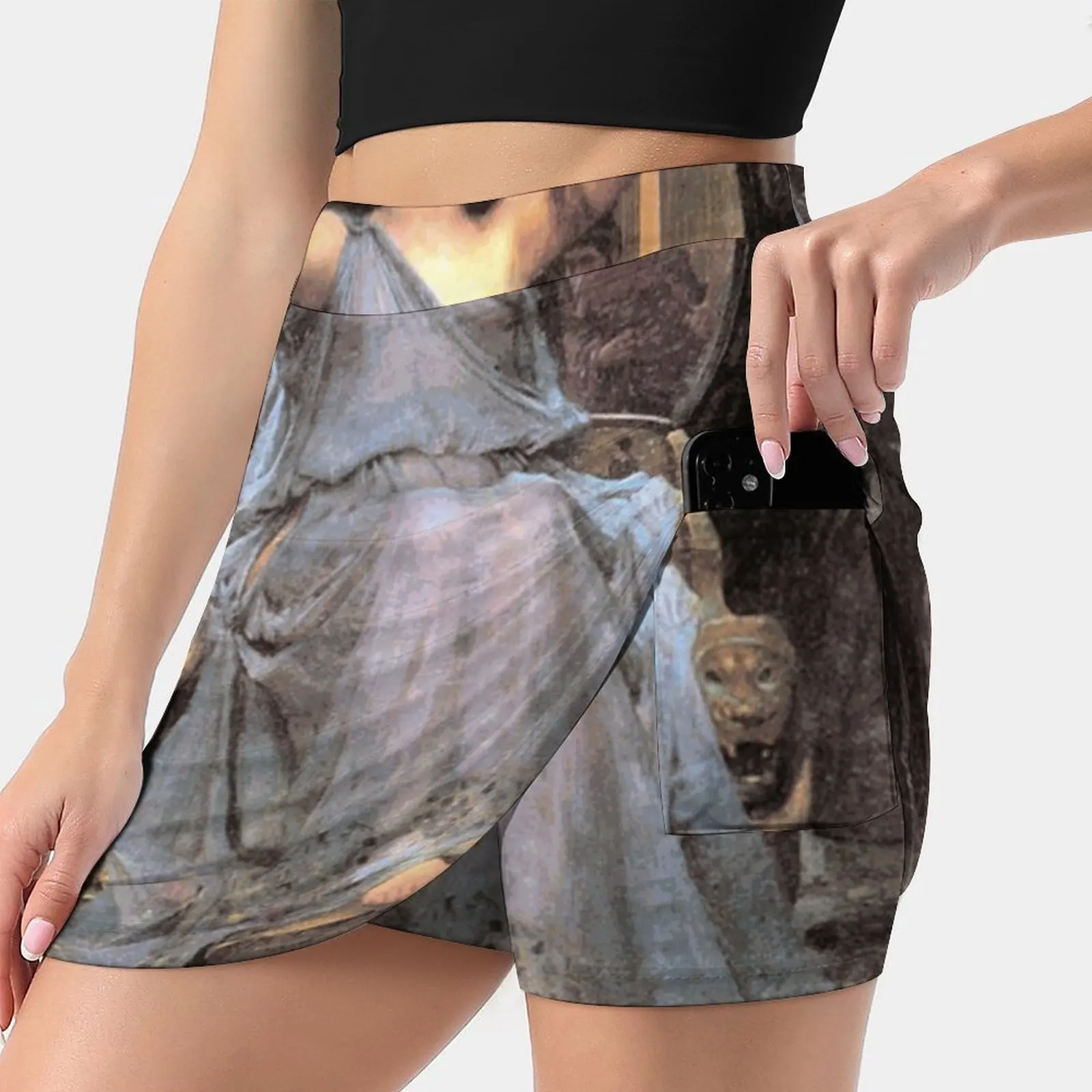 John William Waterhouse Circe Offering The Cup To Ulysses Women Sports Lining Skirt Tennis Dance Fitness Short Printed Skirts