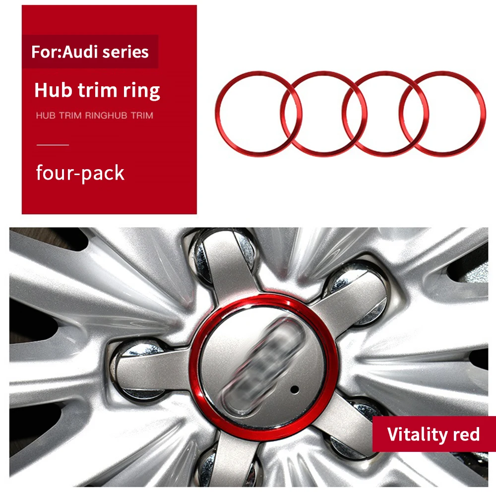4pcs/set Car Styling Aluminum Alloy Wheel Hub Cover Decorative Circle Trim For Audi A3 A4l A6L Q3 Q5 A5 A6 Q7 Car Accessories