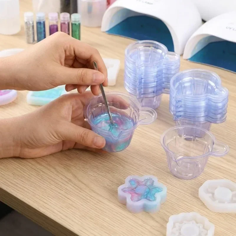 40ml 60ml Einwegbecher-Spender DIY Silikonharzform Schmuckherstellung Klare Mischbecher für Malerei Handwerk Handgemachter Behälter – Detail 7