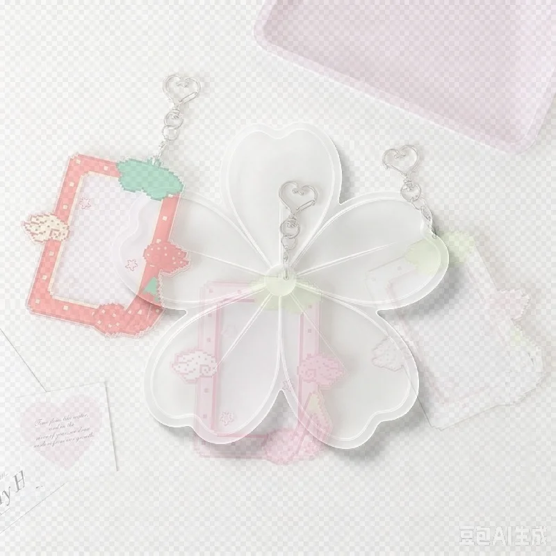 1Pcs Fashion Kpop Acrylic Musical Note 3in Photo Card Holder Cute Idol Photo Storage Backpack Pendant Keychain