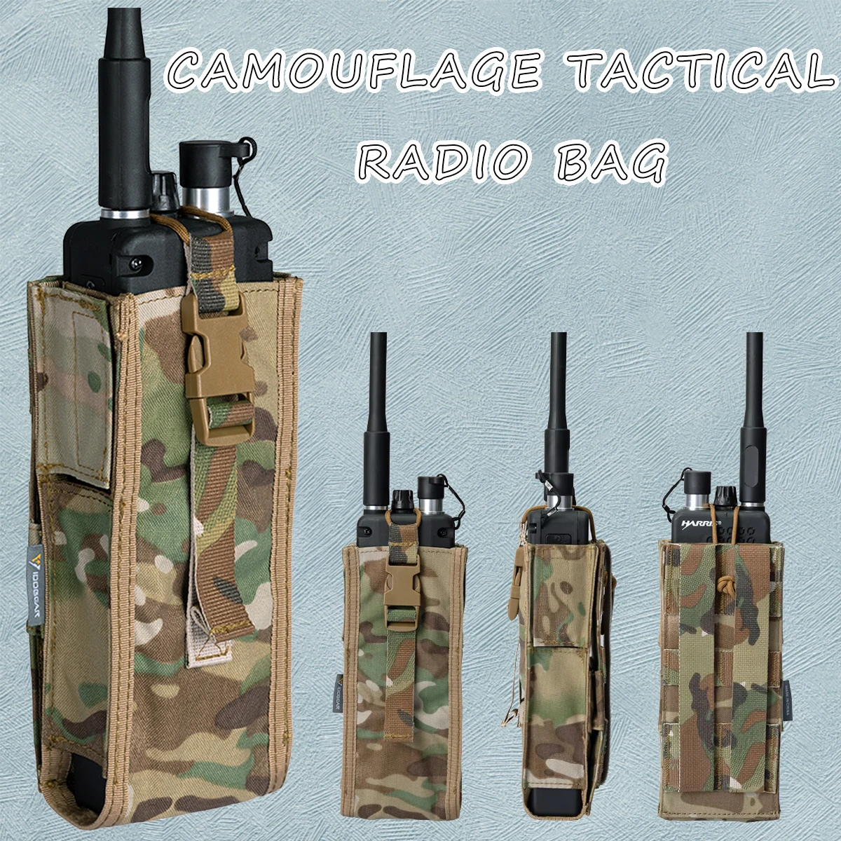 

Tactics Paintball Equipment PRC148 152 MOLLE Radio Pouch Dual adjustment side magic buckles WalkieTalkie Pouch for Outdoor gear