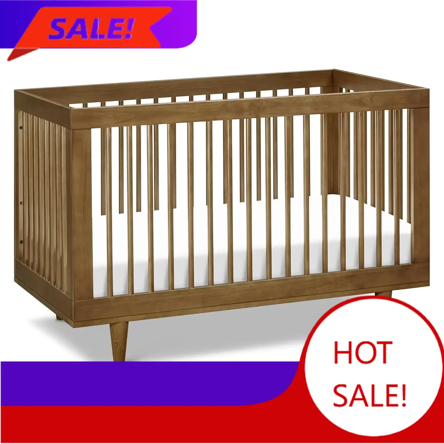 

Бестселлер: Детская кроватка-трансформер Marley 3-в-1 цвета орех, сертифицированная Greenguard Gold и FSC ® Сертифицированный