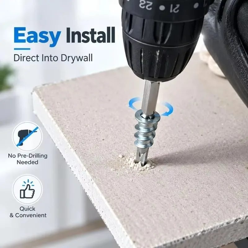 5/20Pcs Plasterboard Fixings Self Tapping Anchors Spiral Expansion Tube Carbon Steel Zinc Alloy Screws Gypsum Board Hollow Brick