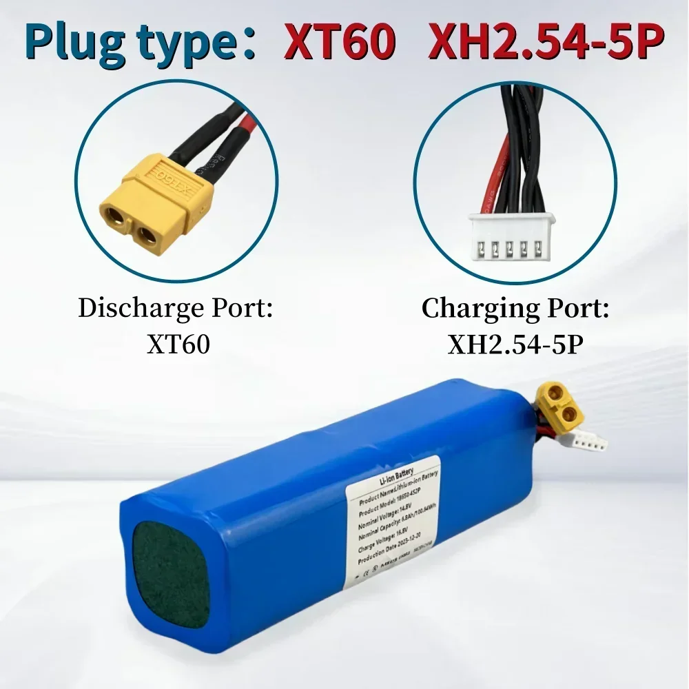 100% جديد بطارية ليثيوم أيون 4S2P 14.8 فولت 6.8Ah سعة كبيرة بدون طيار قابلة للشحن مختلف التحكم عن بعد الطائرات بدون طيار كوادكوبتر