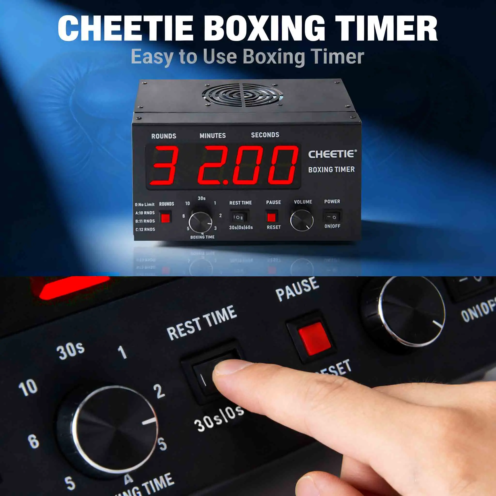 CP20 Professional Classic Digital Boxing Interval Gym Timer for Muay Thai Mma Kickboxing Martial Arts Training