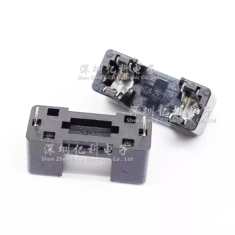10pcs Installation of 10A/250V dual pin fuse holder on PCB board with 5x20mm fuse holder and double socket panel