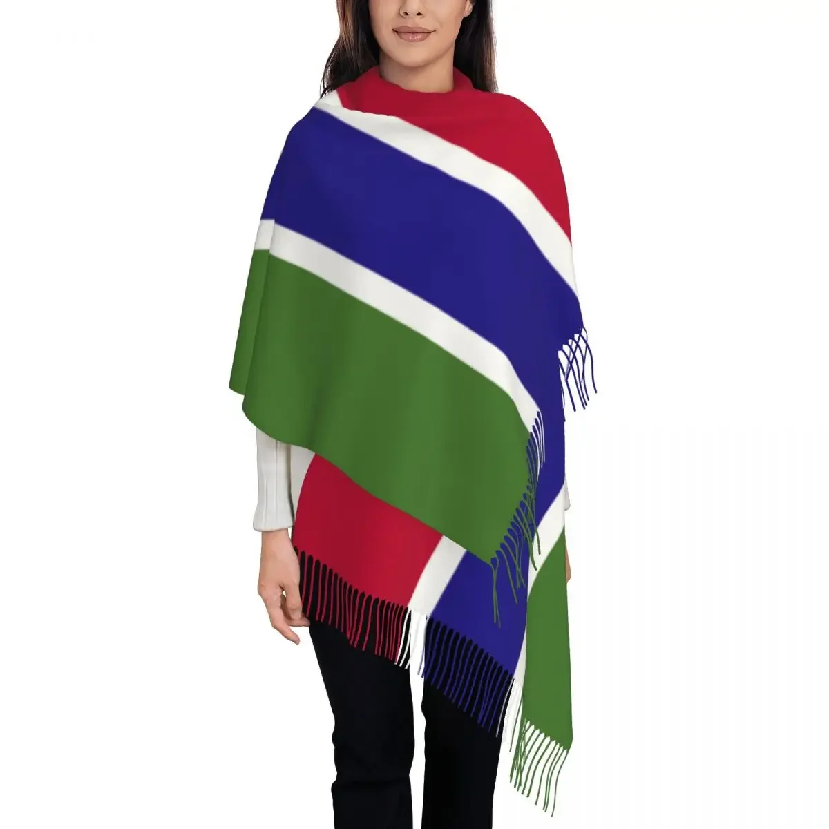 Gambia Flag Womens Warm Winter Infinity Scarves Set Blanket Scarf Pure Color