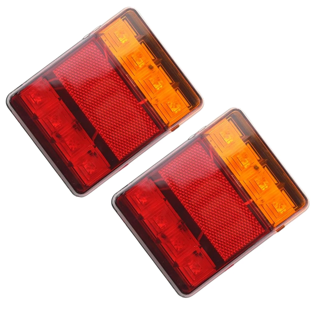 

2PCS Rear Lights 4.72*3.74*0.9inch Red Shell Fit for 12V Cars and Sedans Warning LED Tail Lights Lamp