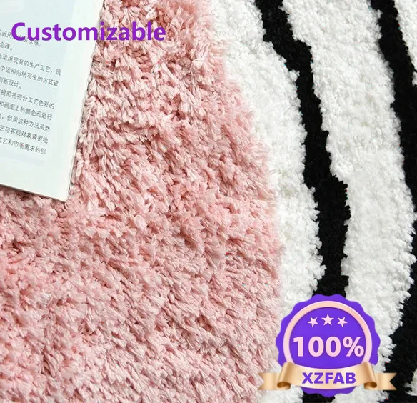 Factory Direct 2026 Alien Irregular Cream Wind Art Design Round Pink Milk Silk Long Hair Living Room Bedroom Bedside Carpet