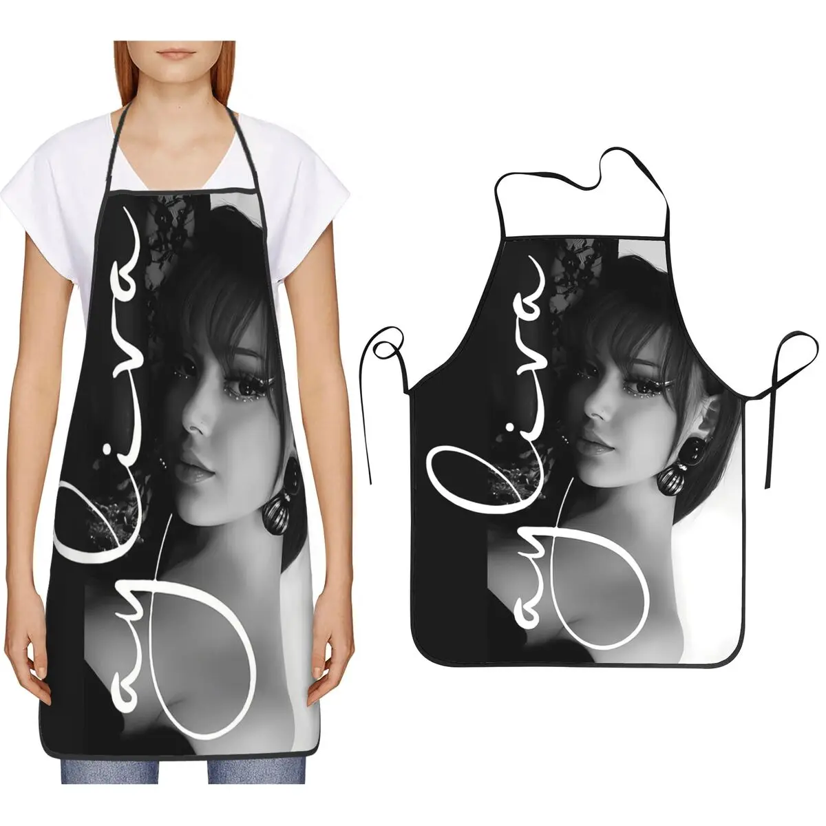 Ayliva Cool Singer Handwritten Signature Poster Aprons Chef Cooking Cuisine Tablier Bib Kitchen Cleaning Pinafore