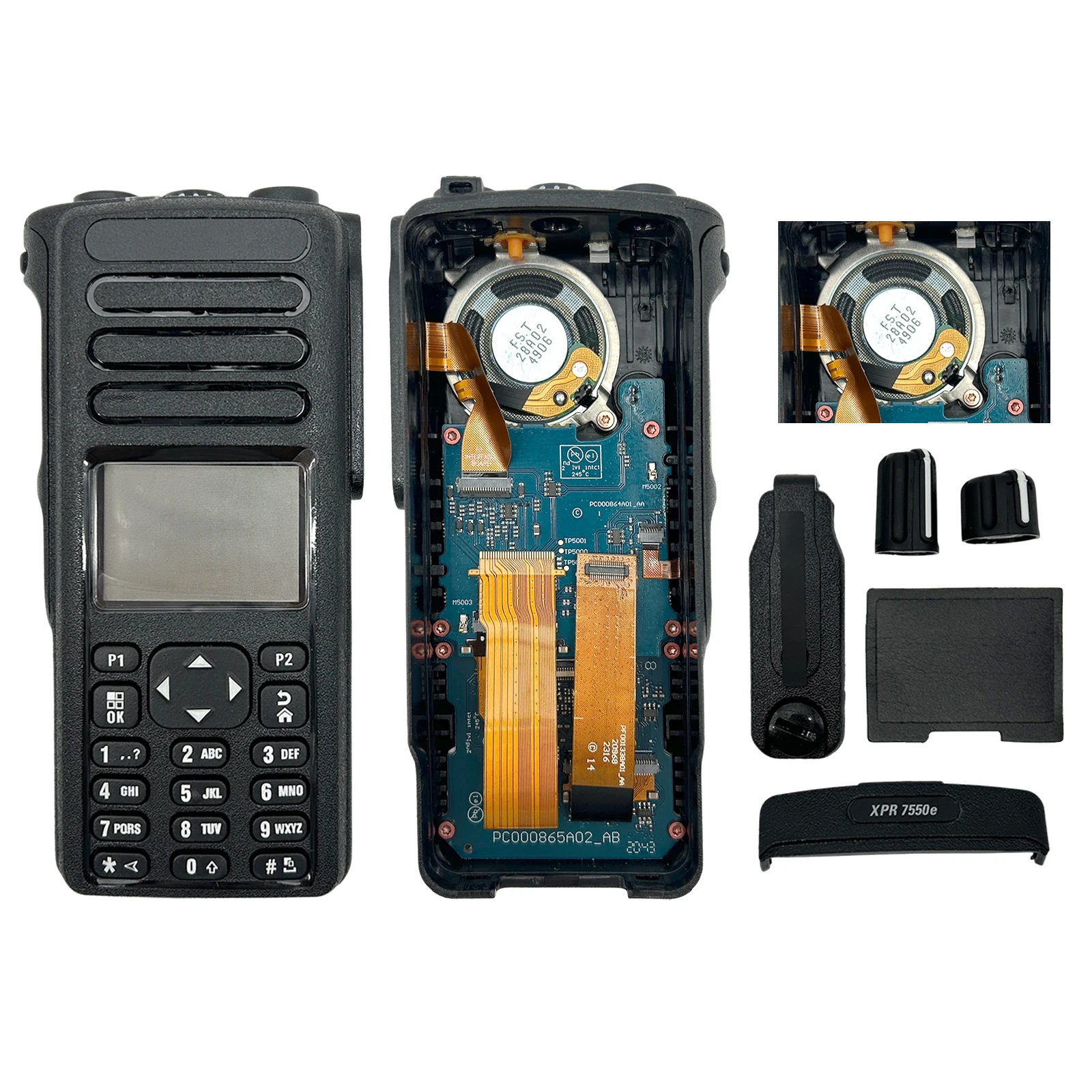 Walkie Talkie Replacement Housing Case With Speaker +LCD +Mainboard For DP4801e DGP8550e XPR7550e XiR P8668i Two Way Radio
