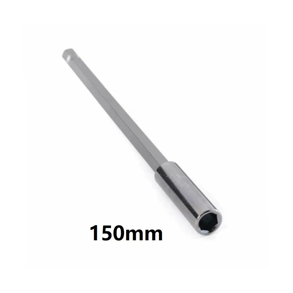 

New Extension Connecting Rod Drill Driver Extension Length 150mm Holder Hex Extension Long Screwdriver Magnetic Bit Silver 150mm