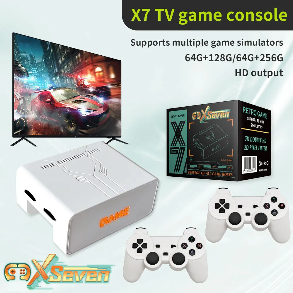 X7 Magic Box 2024 Upgraded Home TV Game Console with Enhanced Chip & Rechargeable Controller - Multiplayer Gaming System