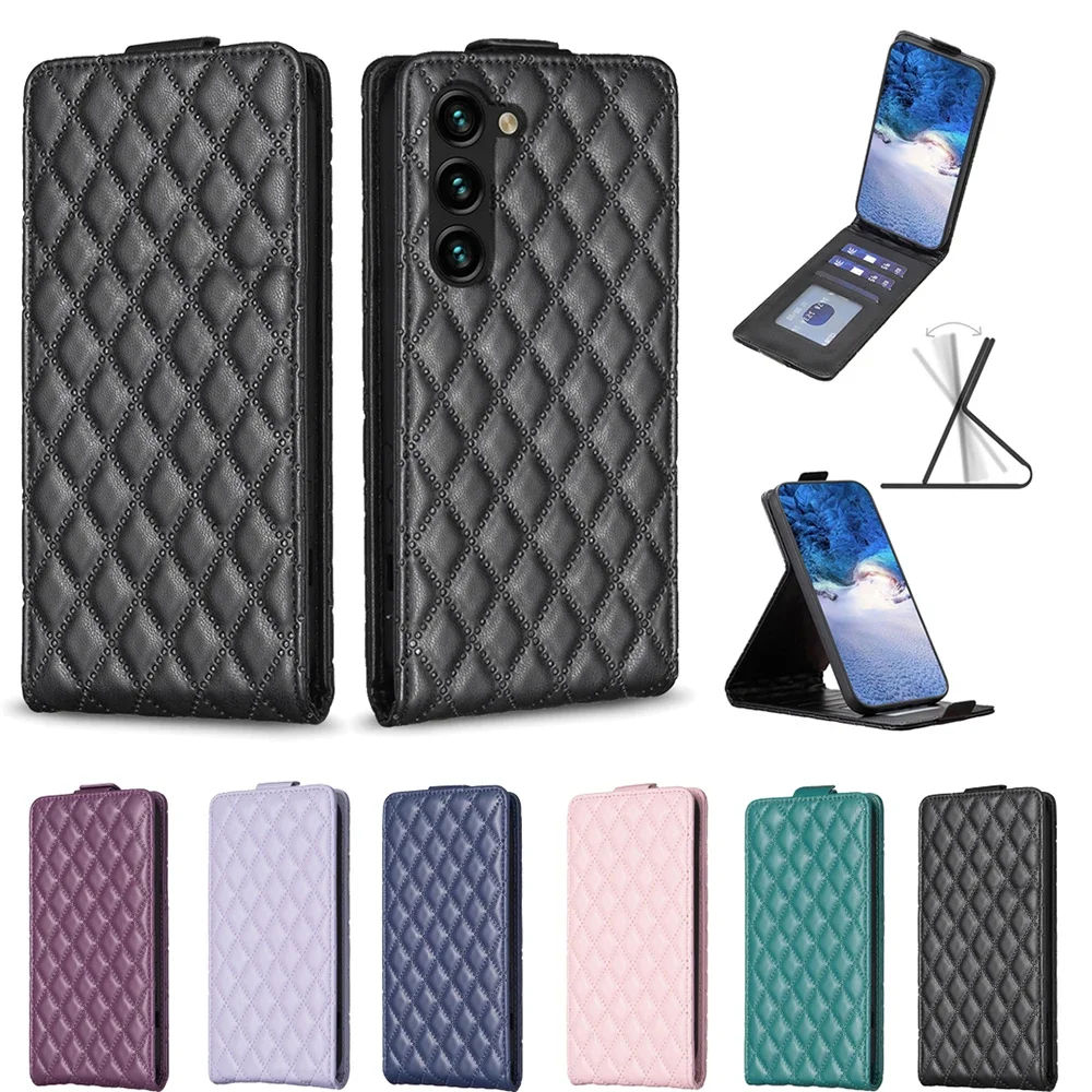 Skórzane etui z pionową klapką do Samsung Galaxy S24 S23 A13 A14 A15 A23 A23 A24 A25 A32 A33 A34 A52 A53 A54 A73