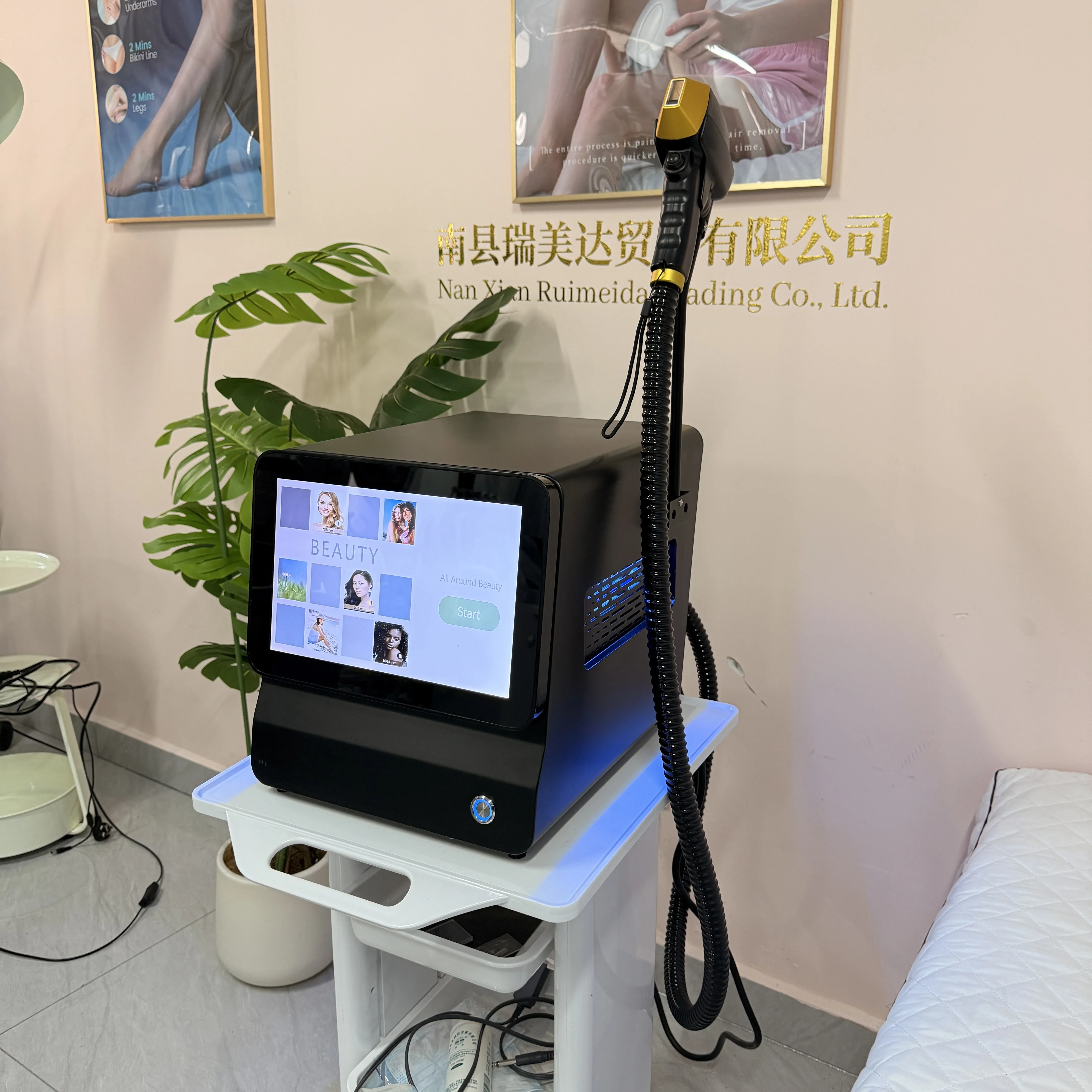 NEW 10 Bar 4500W Professional Laser Hair Removal Machine Alexandrit Diode Triple Wave 808nm 755nm 1064nm White Ice Titanium Lase