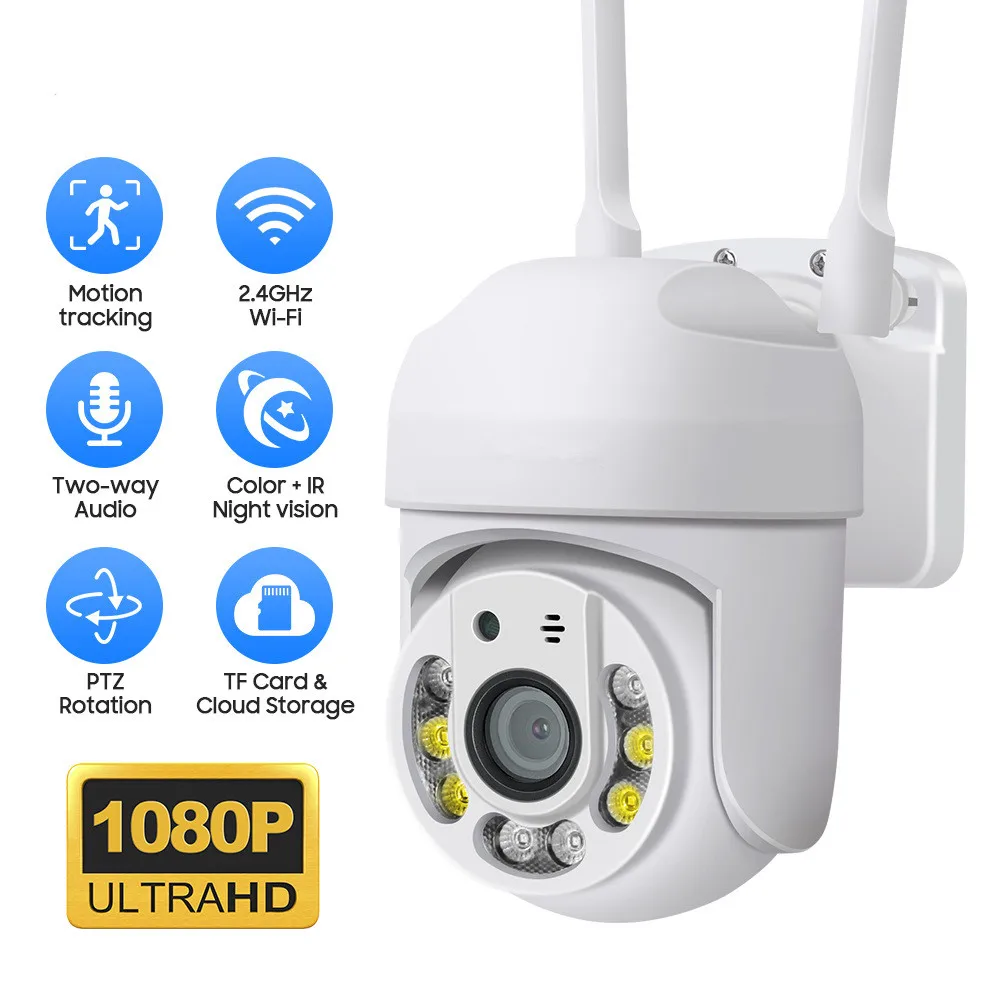 

2MP 1080P 1 дюйм полноцветный ночного видения беспроводная PTZ IP купольная камера AI обнаружение гуманоидов домашняя безопасность монитор видеонаблюдения