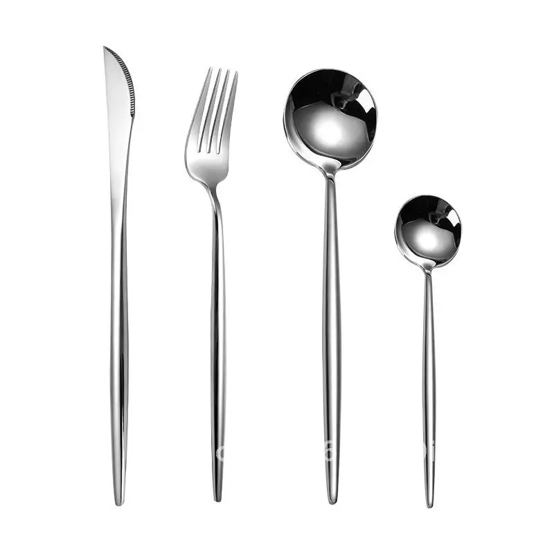 

Thick Portugal Cross-border 304 Stainless Steel Western Food Knife, Fork and Spoon suit Hotel Household Golden Dining Knife