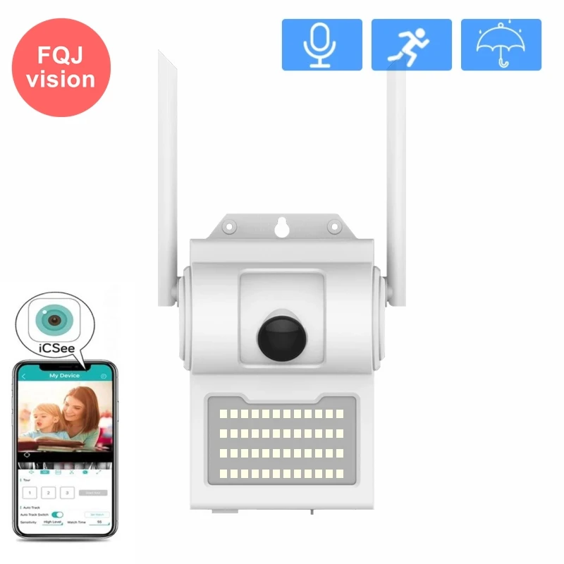 

2MP Wireless ICSEE Camera 1080P Color Night Vision Wall Light Camera Outdoor 2MP Ai Auto Tracking CCTV Surveillance for Home