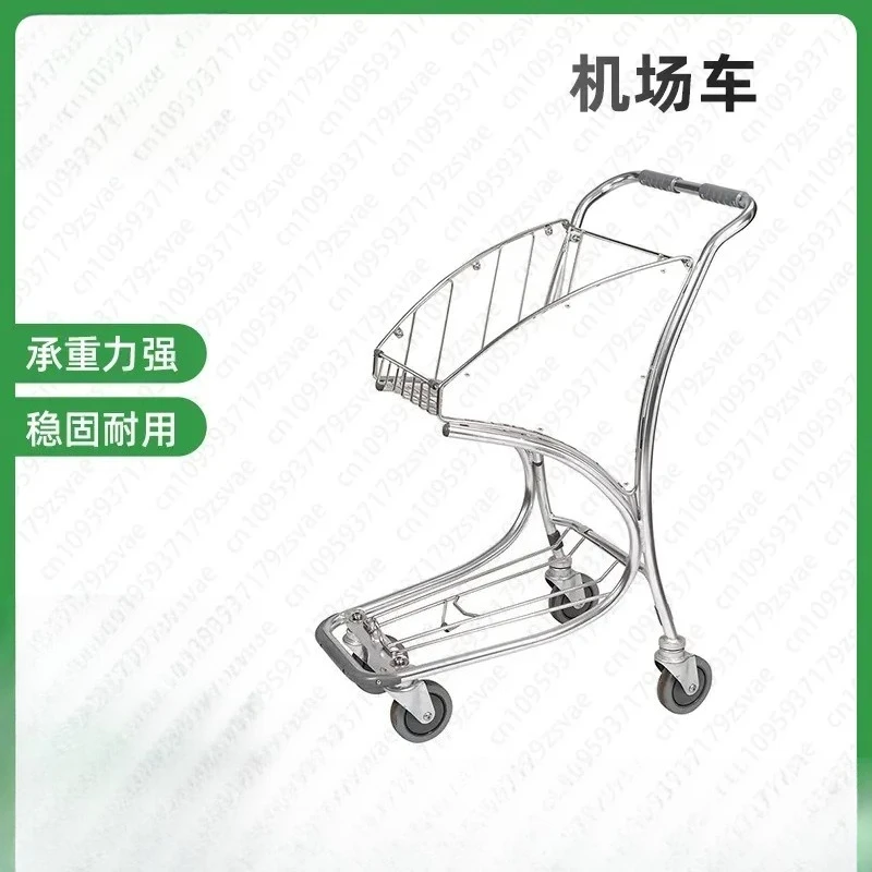 Airport Car JS-ALT15 Handling and Pulling Luggage Double-layer Durable Airport Trolley Metal Luggage Cart