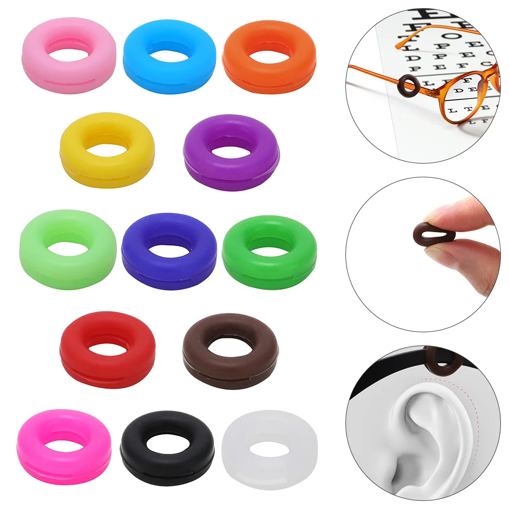 

1 Set 26 Pairs Eyeglass Ear Silicone Ear Hooks Glasses Silicone Sleeve Retainers Eyeglass Ear Grips Glasses Silicone Sleeves