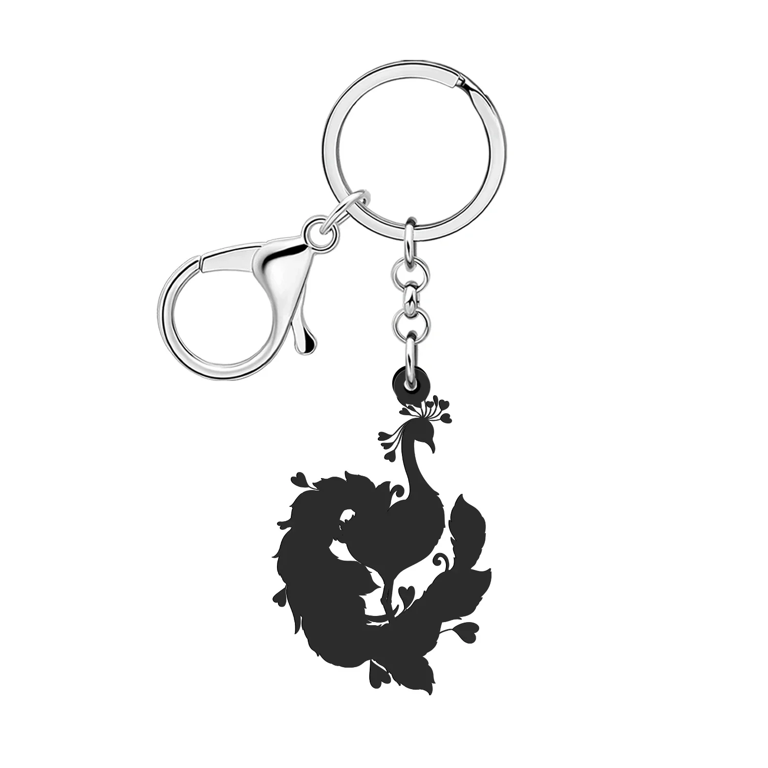 WEVENI Acrylic Colorful Peacock Birds Keychains Holy Elegant  Animals Jewelry Handbag Car Key Chains for Women Girls Accessories - view 5