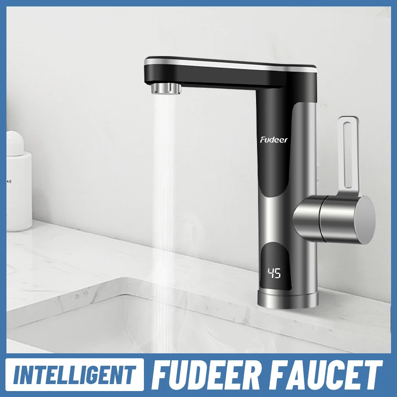 FUDEER High Quality 304 Stainless Steel Robinet Lavabo Instant Heating Bathroom Basin Mixer Taps  Electric Water Heater Faucet