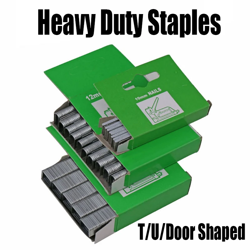 T/U/Door Shaped Heavy Duty Staples Woodworking Nails For Interior Decoration/Wood Processing/Fixed Line/Box Binding Gun Stapler