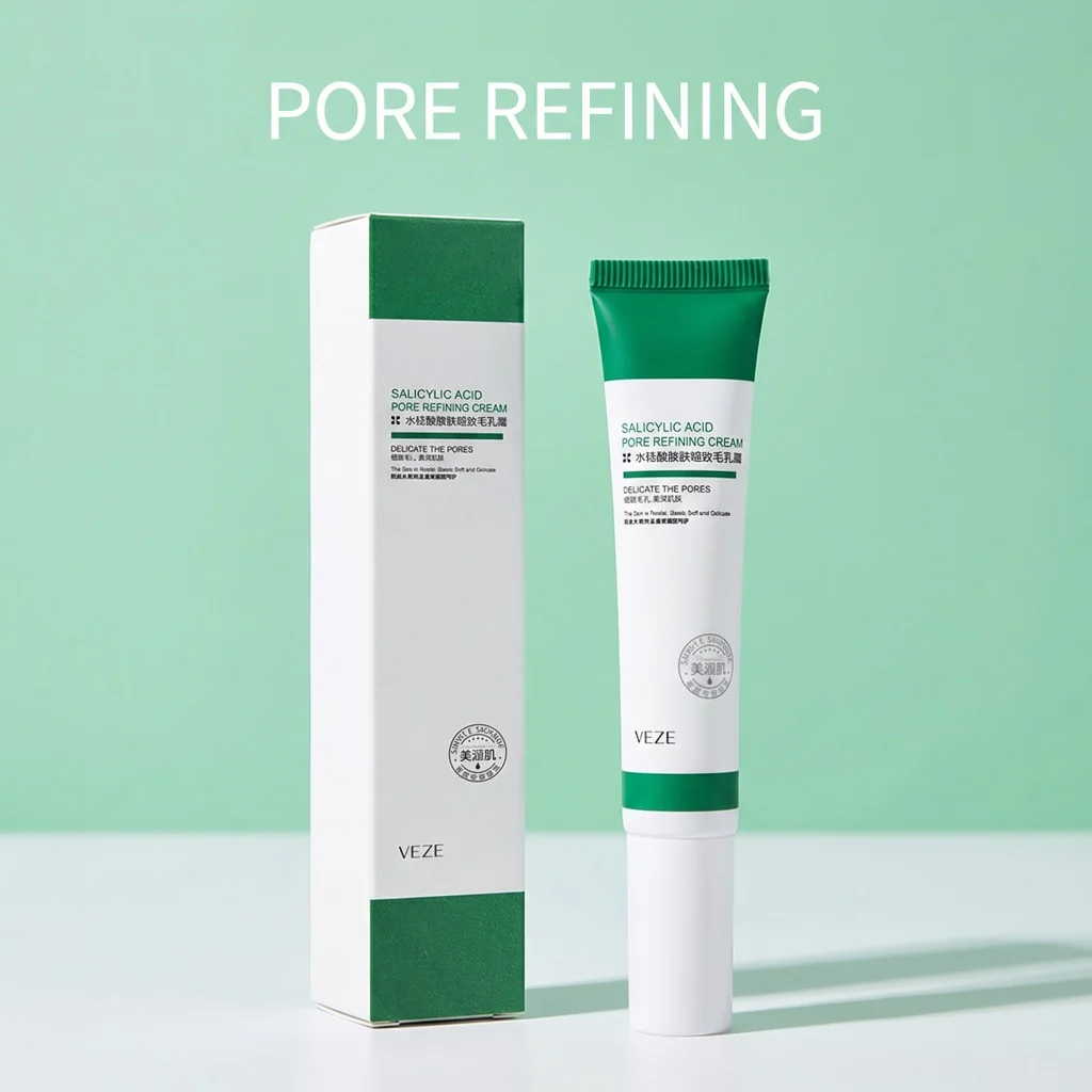 Salicylic Acid Pore Refining Cream Balance Purify Clogged Pores Soft Rough Texture Lightweight Daily Moisturizing Facial Cream