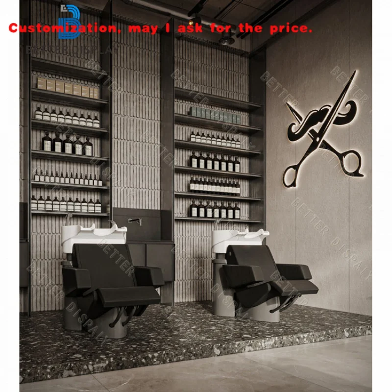 custom.Customized Beauty Salon Cabinets Furniture Design Salon Display Cabinet with LED Lighting