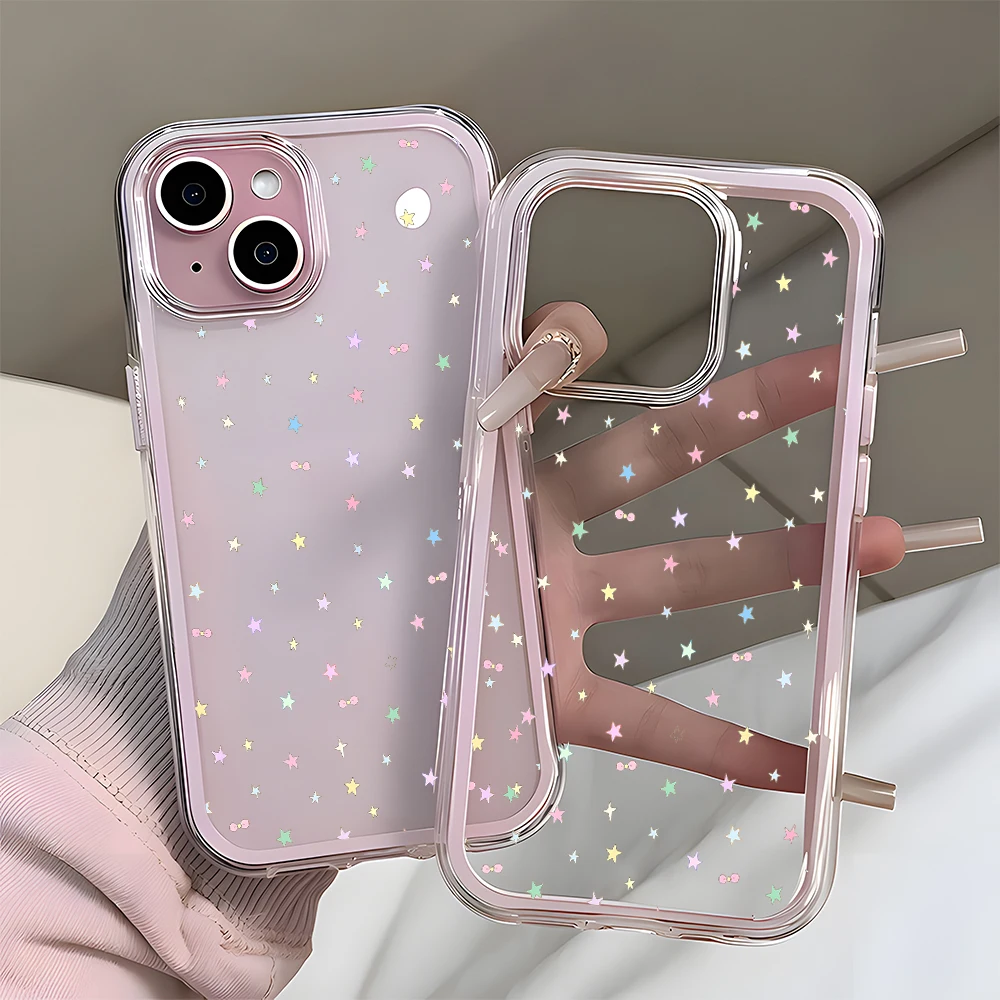 Phone Cases Pinterest - Renkli Yıldız Desenli 2'si 1 Arada