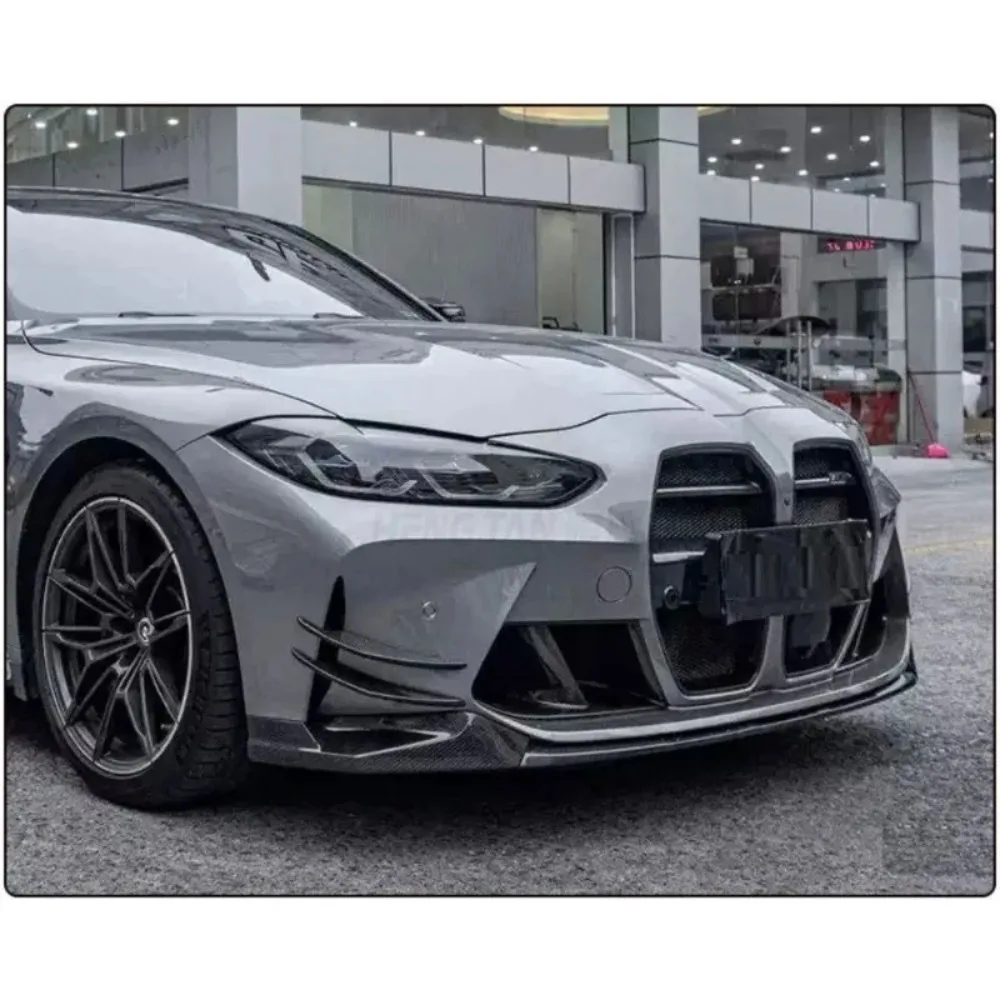 Dry Carbon Fiber Front Bar Wind Blade For BMW M3 M4 G80 G82 Front Bumper Dry Carbon AC Style Wind Blade 4pcs/set