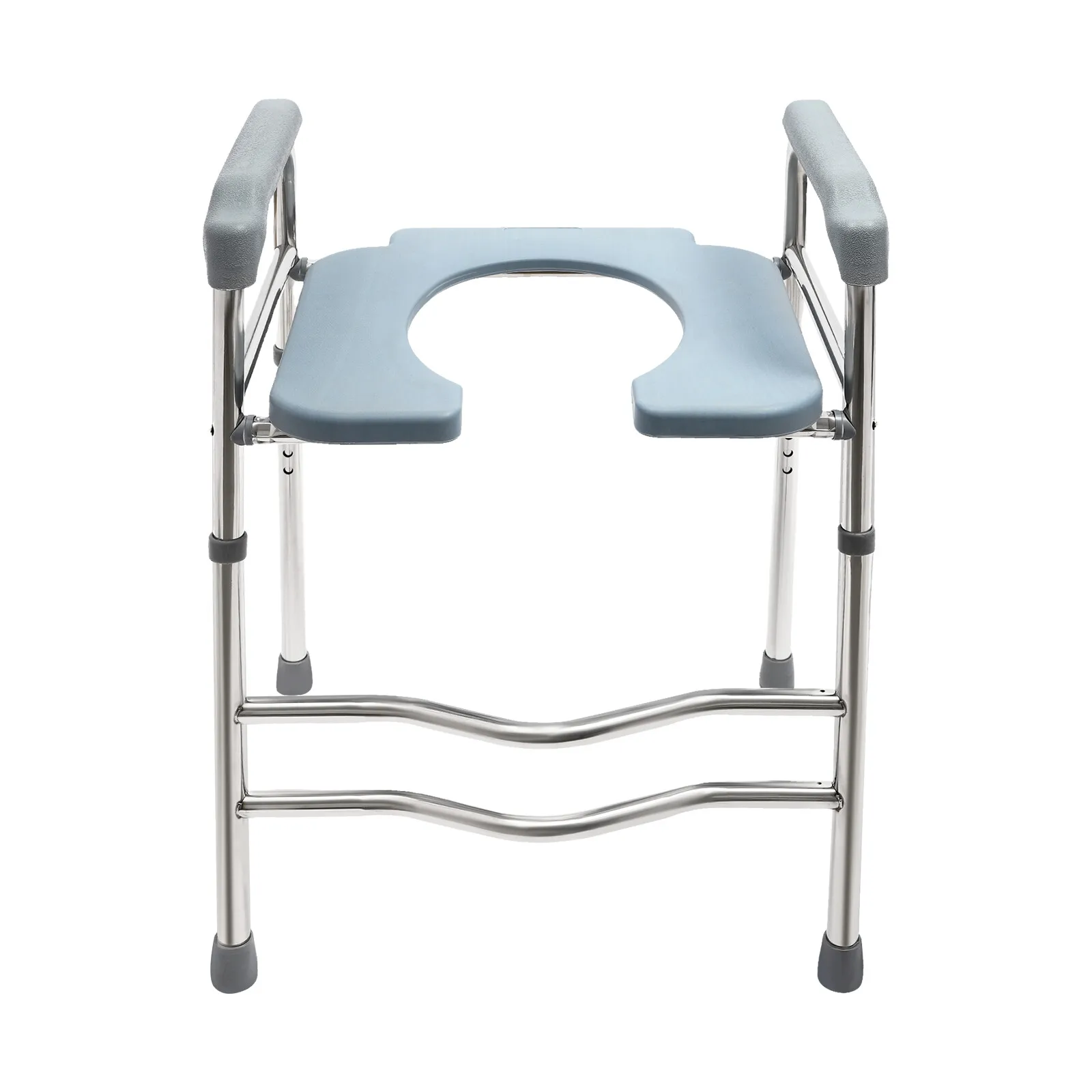 مقعد مرحاض مرتفع مقاس 25.2-29.13 بوصة بأذرع - متين وآمن للوصول إلى الحمام لكبار السن والمعاقين