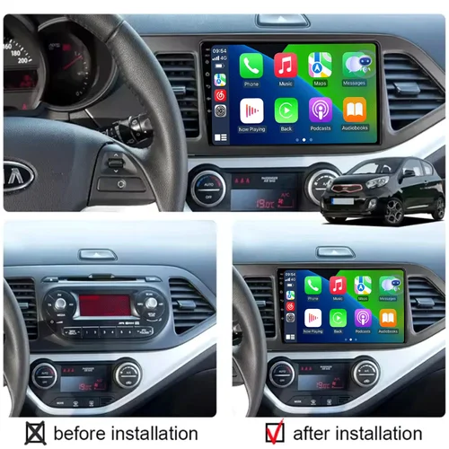 Imagen 2 del producto Android 15 Carplay Auto para KIA PICANTO Morning 2011 2012 2013 2014 2015 2016 reproductor Multimedia de navegación de Radio de coche WIFI + 4G DSP