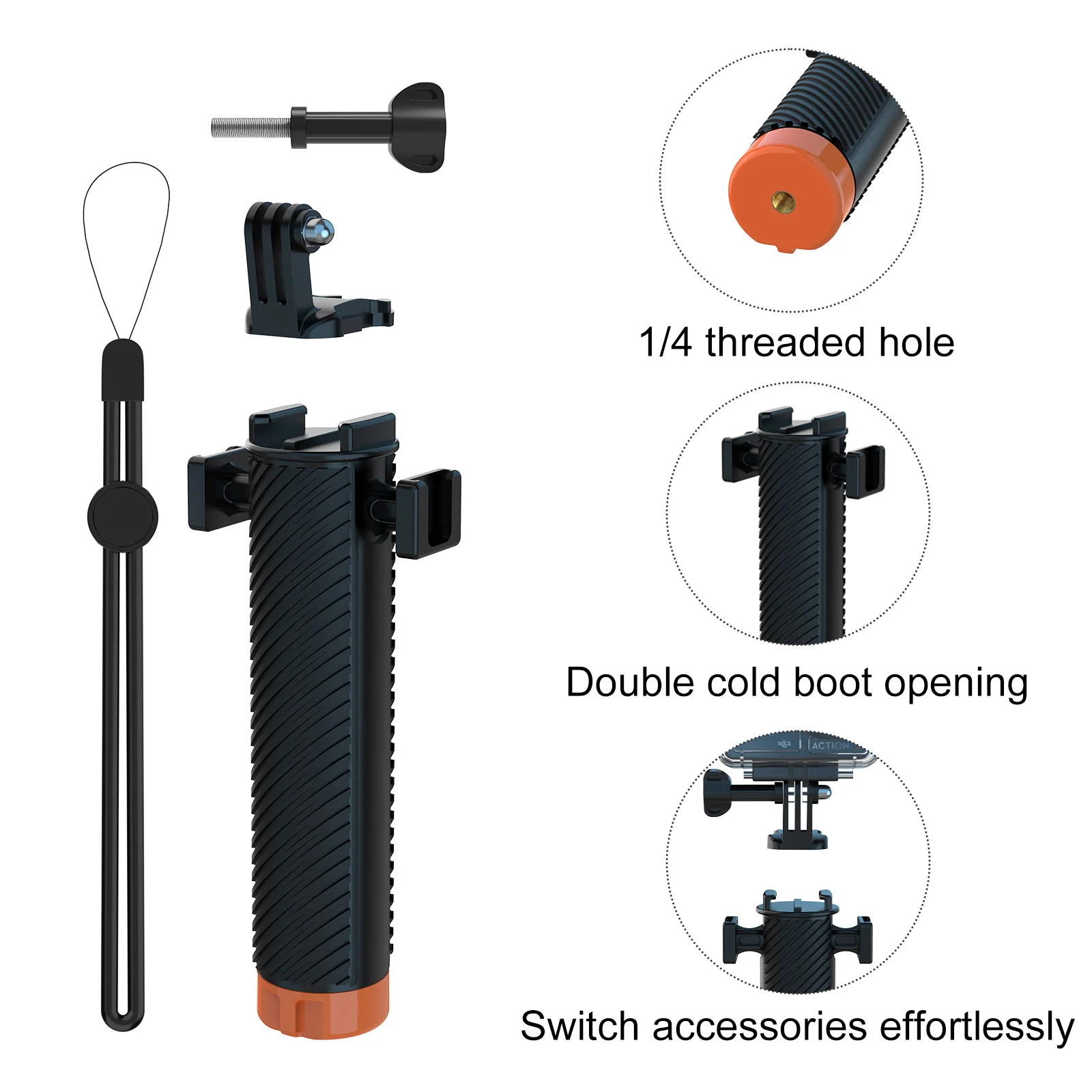Floating Hand Grip for Insta360 X5 X4 X3 X2 Handle Grip Buoyancy Bar for Gopro Hero13 12/11/10/9 for DJI Action6/5 Accessories