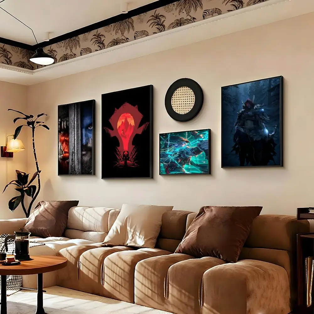 Game W-World Of Warcraft Painting Calligraphy Paper Print Home Living Room Bedroom Entrance Bar Cafe Art Decorative Paintings