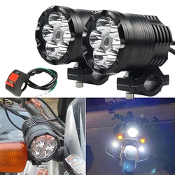 Auxiliary Motorcycle Headlights Spotlights Additional Flash 6LED 12V-80V Long Range Spot Driving Fog Lights Faro Moto Accesorios