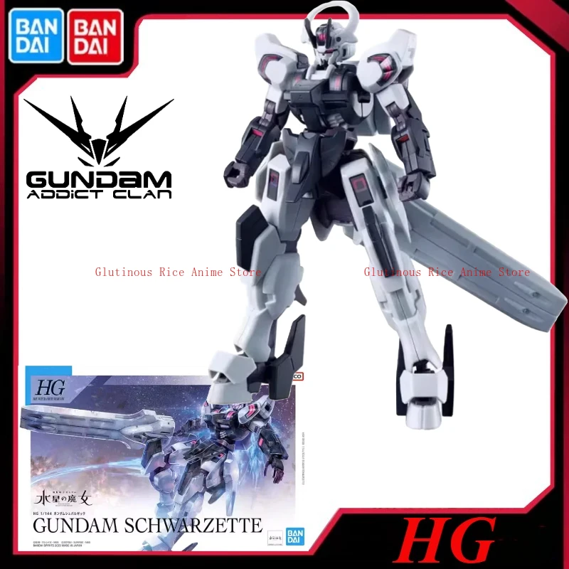 

In stock Bandai Original Gundam Anime Action Figurine HG 1/144 Mercury Witch SCHWARZETTE Collectible Model Toys Kids Gifts