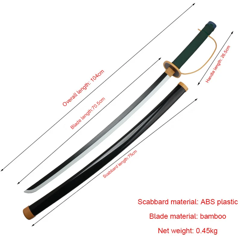 Roronoa Zoro Katana Shanks Sowrd Anime Cosplay Kozuki Toki shilauo armas juguete, accesorios de escenario, 104cm / 41in