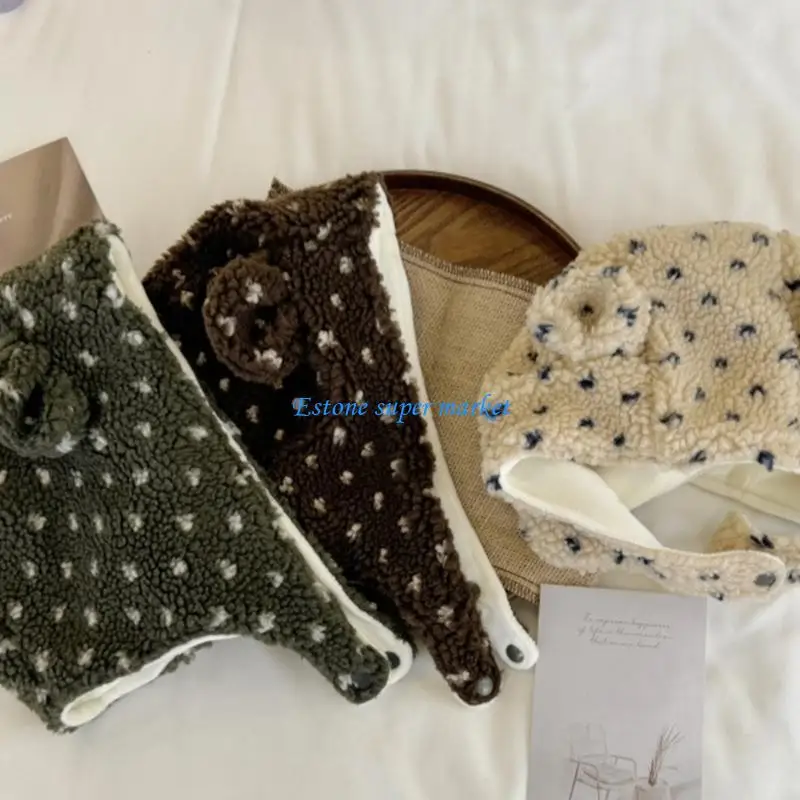 090B Baby Hat Winter Windproof Ear Protections Bonnet Caps Boys Girls Soft Warm Bonnet Infants Earflap Hats Comfortable
