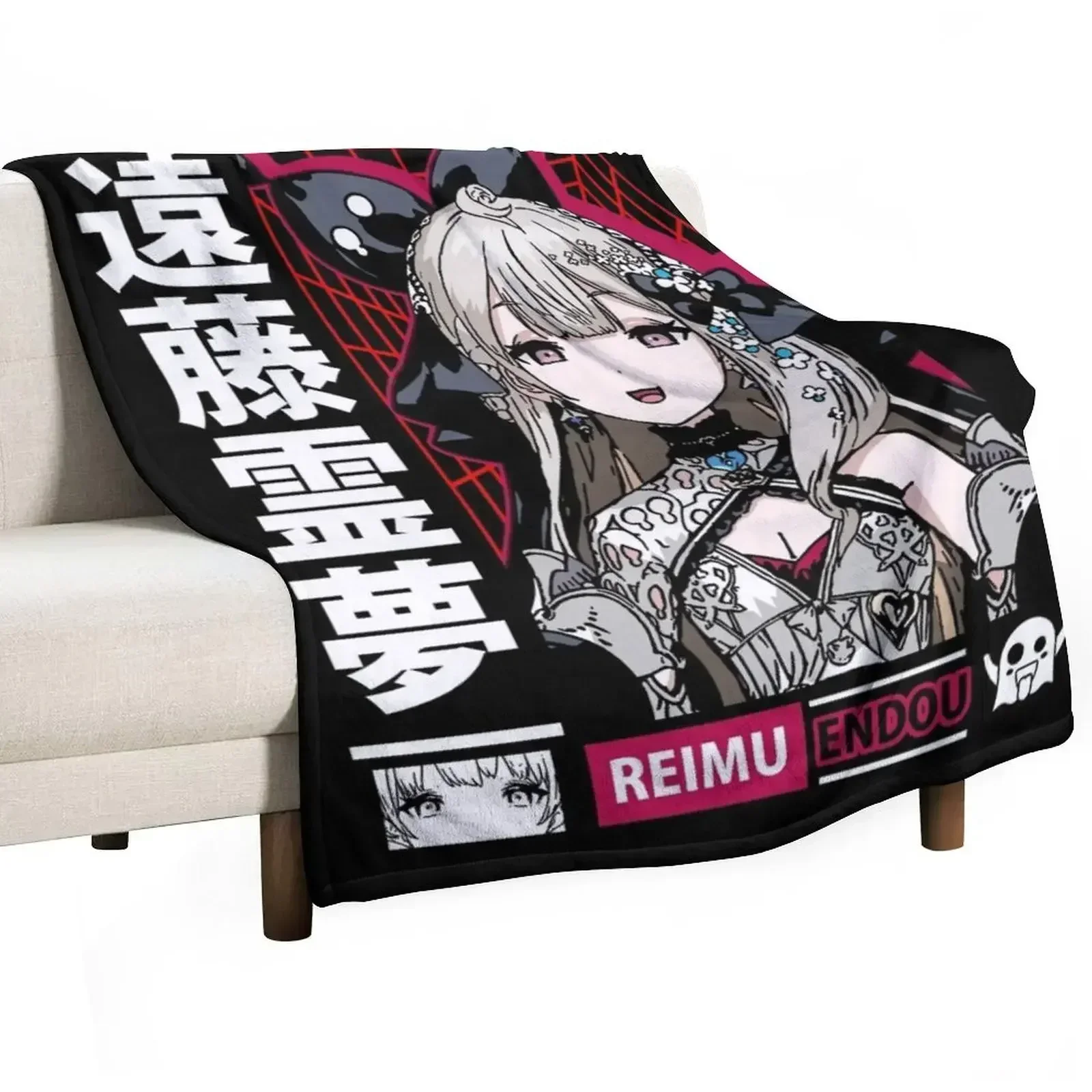 Reimu Queen of Hearts 2434 EN Throw Blanket warm for winter Plush cosplay anime Plaid on the sofa Blankets