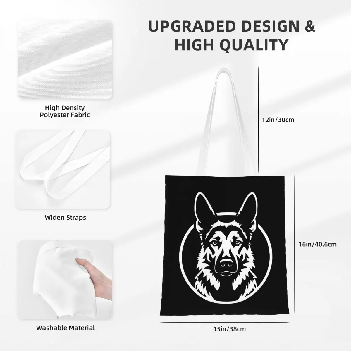 Duitse herdershond boodschappentassen canvas de draagtas herbruikbaar voor meisjes schoudertas reishandtas