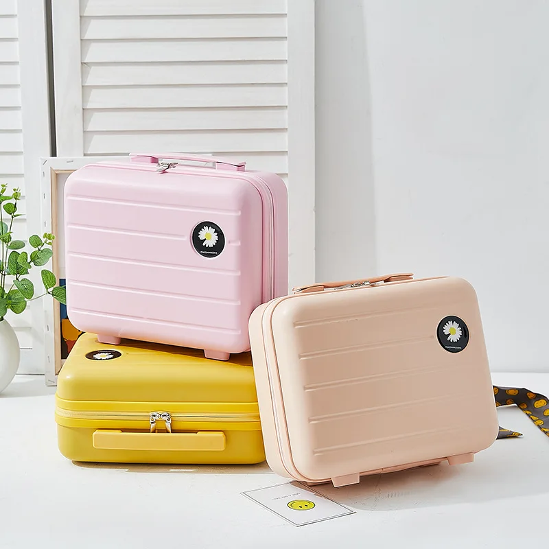 New Vintage Cosmetic Bag Portable Suitcase 16 Inch Multi Function Compartment Storage Bag Large Capacity Wash Bag 34X15X25CM