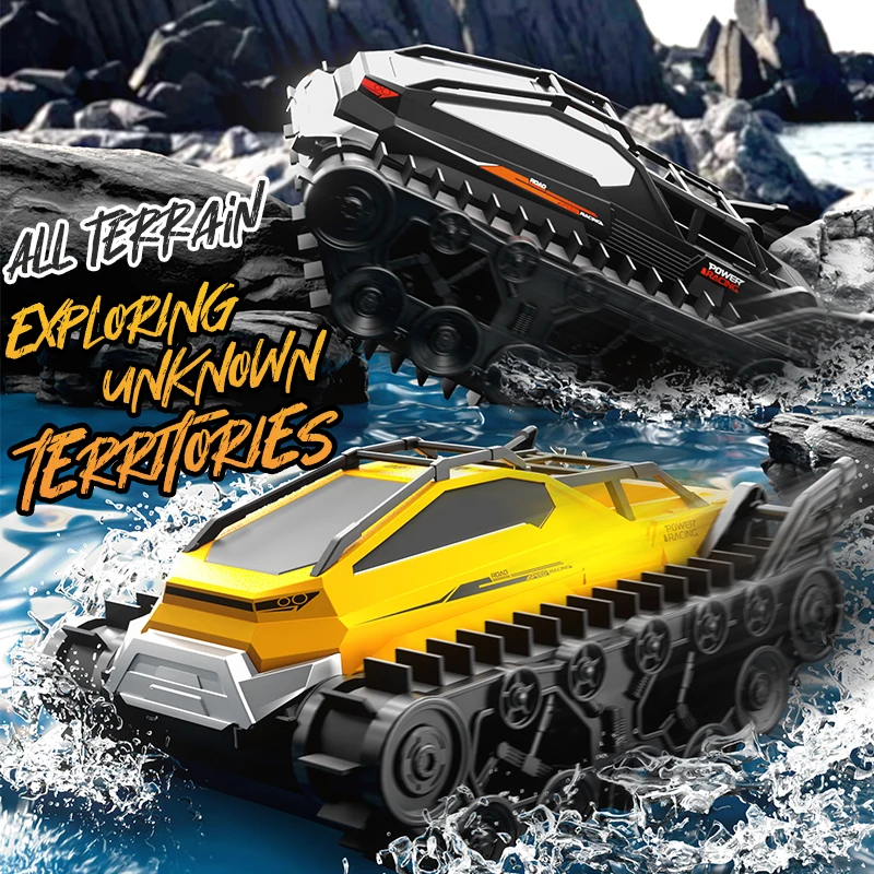 Waterproof Tracked RC Tank - Amphibious Off-Road Toy for Children