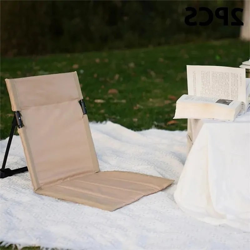 

Foldable Camping Chair Outdoor Garden Park Single Lazy Chair Backrest Cushion Picnic Camping Folding Back Chair Beach Chairs